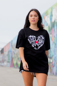 Graffiti Heart T Shirt  - Love Graphic Tee (black)